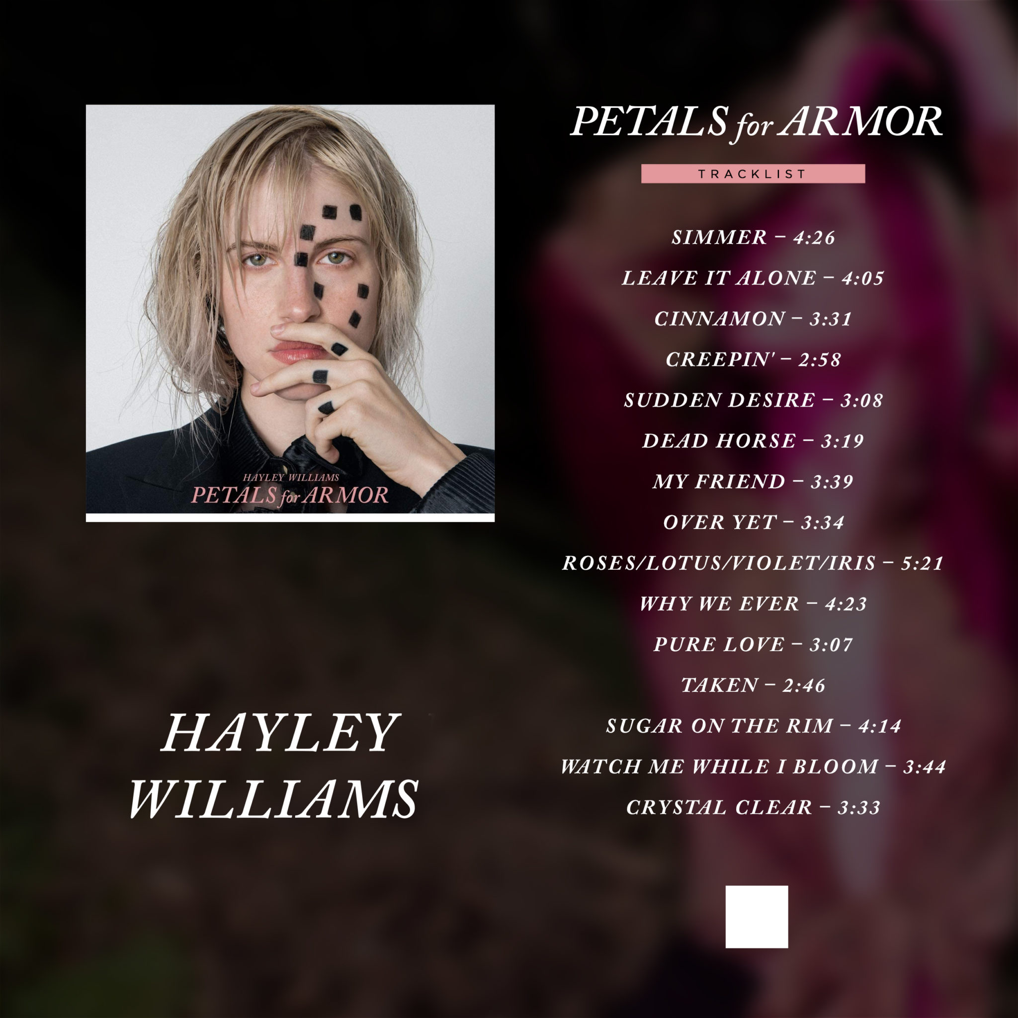 Hayley Williams rilascia Petals for Armor, primo album da solista Hayley Williams rilascia Petals for Armor, primo album da solista